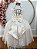 Vestido Infantil Festa Luxo, em Cetim, Off White com Tule Brilhante e Renda - Imagem 8