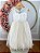 Vestido Infantil Festa Luxo, em Cetim, Off White com Tule Brilhante e Renda - Imagem 6
