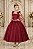 Vestido Infantil Longo Marsala C/ Aplique de Borboletas Festas - Imagem 7