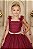 Vestido Infantil Longo Marsala C/ Aplique de Borboletas Festas - Imagem 5