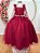 Vestido Infantil Longo Marsala C/ Aplique de Borboletas Festas - Imagem 1