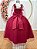 Vestido Infantil Longo Marsala C/ Aplique de Borboletas Festas - Imagem 8