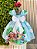 Vestido Infantil Azul Claro Turma da Mônica Festas Mangas Verdes - Imagem 2