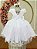 Vestido Infantil Jardim Encantado Branco Festa C/ Renda Luxo - Imagem 1