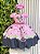 Vestido Infantil Minnie Rosa de Festa para Menina Margaridas - Imagem 3