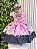 Vestido Infantil Minnie Rosa de Festa para Menina Margaridas - Imagem 6