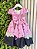 Vestido Infantil Minnie Rosa de Festa para Menina Margaridas - Imagem 4