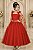 Vestido Infantil Longo Vermelho C/ Aplique de Borboletas Festas - Imagem 1