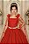 Vestido Infantil Longo Vermelho C/ Aplique de Borboletas Festas - Imagem 7
