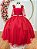 Vestido Infantil Longo Vermelho C/ Aplique de Borboletas Festas - Imagem 3