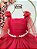 Vestido Infantil Longo Vermelho C/ Aplique de Borboletas Festas - Imagem 5