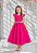 Vestido Longo Daminhas, Infantil Pink em Poliéster, Nervura com Pérolas - Imagem 3