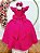 Vestido Longo Daminhas, Infantil Pink em Poliéster, Nervura com Pérolas - Imagem 4