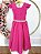 Vestido Longo Daminhas, Infantil Pink em Poliéster, Nervura com Pérolas - Imagem 2