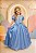 Fantasia Infantil azul Princesa brilho Festas - Imagem 6