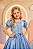 Fantasia Infantil azul Princesa brilho Festas - Imagem 3