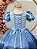 Fantasia Infantil azul Princesa brilho Festas - Imagem 7