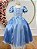 Fantasia Infantil azul Princesa brilho Festas - Imagem 1