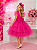 Vestido infantil da Barbie Pink Glitter Luxo - Imagem 1