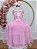 Vestido Infantil Rosa C/ Renda e Tule Glitter Daminha - Imagem 2