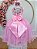 Vestido Infantil Rosa C/ Renda e Tule Glitter Daminha - Imagem 6