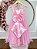 Vestido Infantil Rosa C/ Renda e Tule Glitter Daminha - Imagem 3