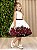 Vestido Infantil Off White Florido Marsala Busto Strass Festa - Imagem 1