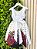 Vestido Infantil Off White Florido Marsala Busto Strass Festa - Imagem 7