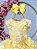 Vestido Infantil Amarelo Rendado Luxo Flores em Aplique - Imagem 8