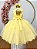 Vestido Infantil Amarelo Rendado Luxo Flores em Aplique - Imagem 5