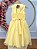 Vestido Infantil Amarelo Rendado Luxo Flores em Aplique - Imagem 4