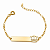 Pulseira Infantil Coroa Personalizada com Nome Gravado a Laser Banhada a Ouro - Imagem 1