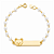 Pulseira Infantil Ursinho com Pérolas Personalizada com Nome Gravado a Laser Banhada a Ouro - Imagem 1