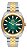 Relógio Automático Orient Masculino Dourado Aço Inox Vidro Safira 38,5mm Prateado Verde - Imagem 1