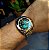 Relógio Automático Orient Masculino Dourado Aço Inox Vidro Safira 38,5mm Prateado Verde - Imagem 6