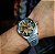 Relógio Orient Automático Nh7ss005 Aço Prata Vidro Mineral Mostrador Dourado Verde - Imagem 2