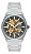Relógio Orient Automático Nh7ss005 Aço Prata Vidro Mineral Mostrador Dourado Verde - Imagem 1