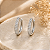 Brinco Argola Largo de Prata 925 com Zircônias e Fecho Click - Imagem 1