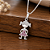 Pingente Menina Filha de Prata 925 com Zircônias Rosa e Branco - Imagem 1