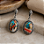 Brinco de Prata 925 Bali Oval com Turquesa Ostra Espinhosa - Imagem 1