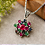 Pingente Flor de Prata 925 com Rubi Safira Esmeralda Bali - Imagem 1