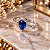 Anel de Prata 925 formato Gota com Safira e Zircônia - Imagem 2