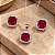 Conjunto Quadrado de Prata 925 com Rubí e Zircônias - Imagem 1