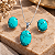 Conjunto Turquesa de Prata 925 pedra Oval Natural - Imagem 1