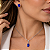 Conjunto Gota de Prata 925 com pedra Sintética Colorida - Imagem 2