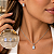 Conjunto Retangular de Prata 925 com pedra Furta-Cor - Imagem 2