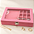 Porta-Joias Rosa com Visor de Vidro Personalizado Com Seu Nome - 20 × 15 × 4 cm - 1 unidade - Fenari - Imagem 1