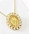 colar com pingente medalha nossa senhora das gracs banho de ouro 18k - Imagem 1