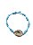 Pulseira 7 Nós Azul Claro com Búzios Banhada - Imagem 1