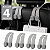 KIT 4 Gancho Universal Cinza Claro Para Encosto De Cabeça De Assento De Carro-Duplo Couro Premium - Imagem 1